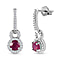 9K Yellow Gold African Ruby & Moissanite Earrings 1.82 Ct.