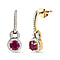 9K White Gold African Ruby & Moissanite Earrings 1.82 Ct.