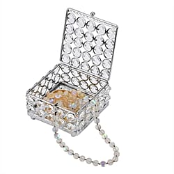 Square Crystal Studded Trinket Box (Size 10x10x9 cm) - Gold