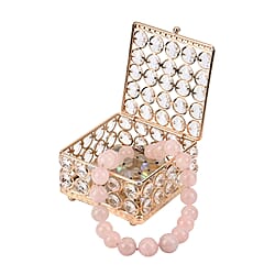 Square Crystal Studded Trinket Box (Size 10x10x9 cm) - Gold