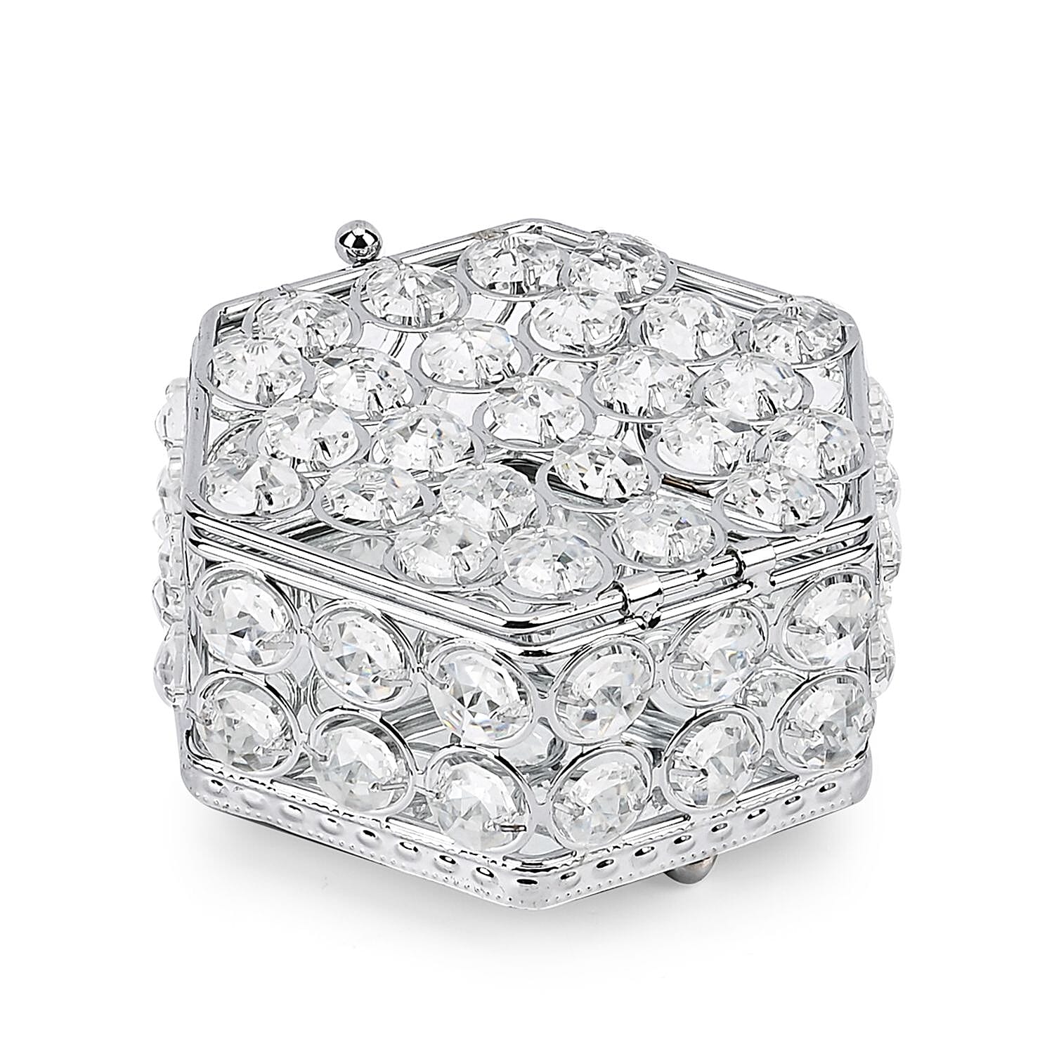 Patterned Jewellery Box (Size 12x12x7 cm) - Silver