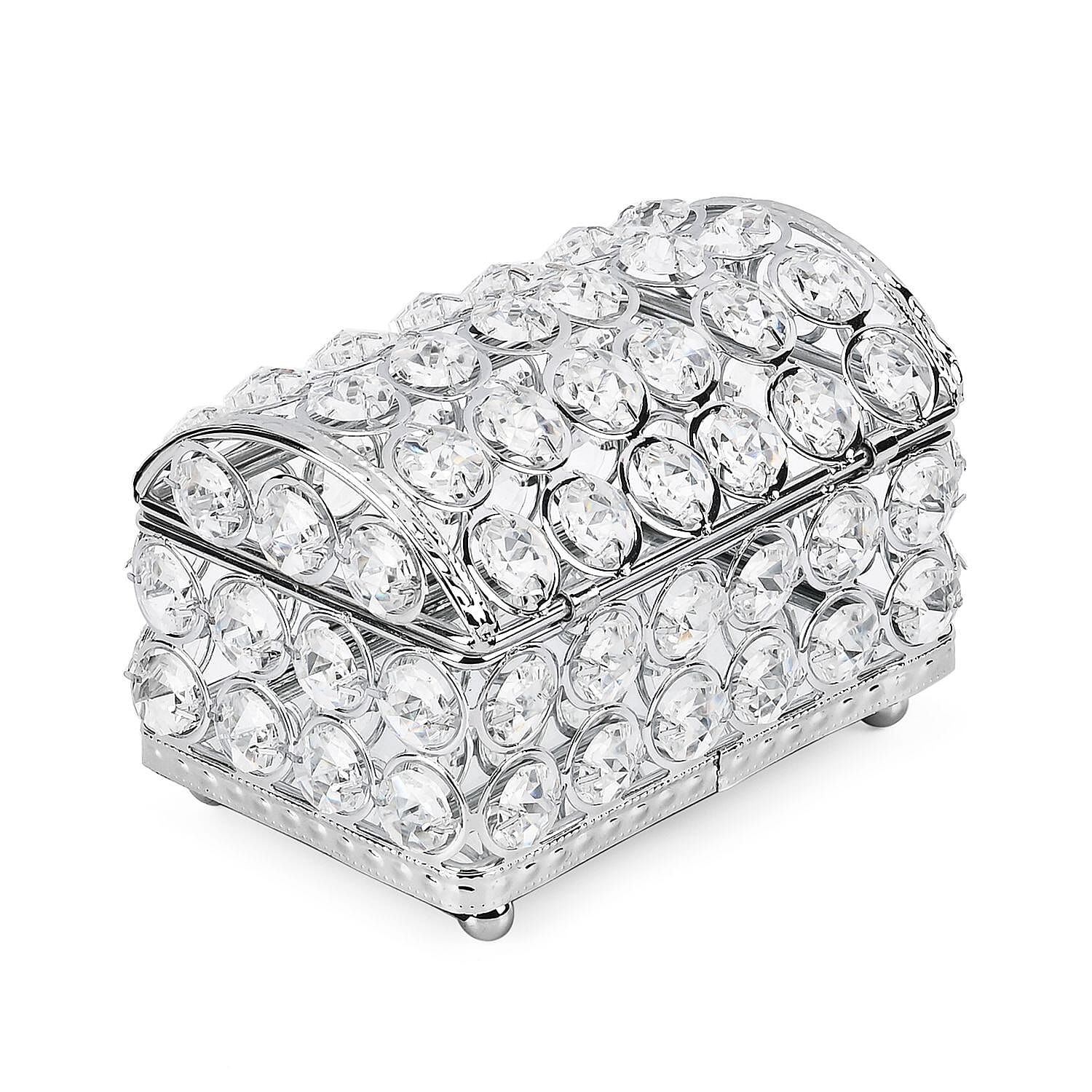 Patterned Jewellery Box (Size 13x8x9 ) - Silver