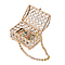 Exquisite Arch Design Sparkling Crystal Jewellery Box With a Gorgeous Mirrored Base (Size 13x9x8 cm) - Gold