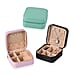 Set of 3 Jewellery Box With Soft Velvet Interior & 3 Hooks (Size 10x10x5 cm) - Black, White & Green