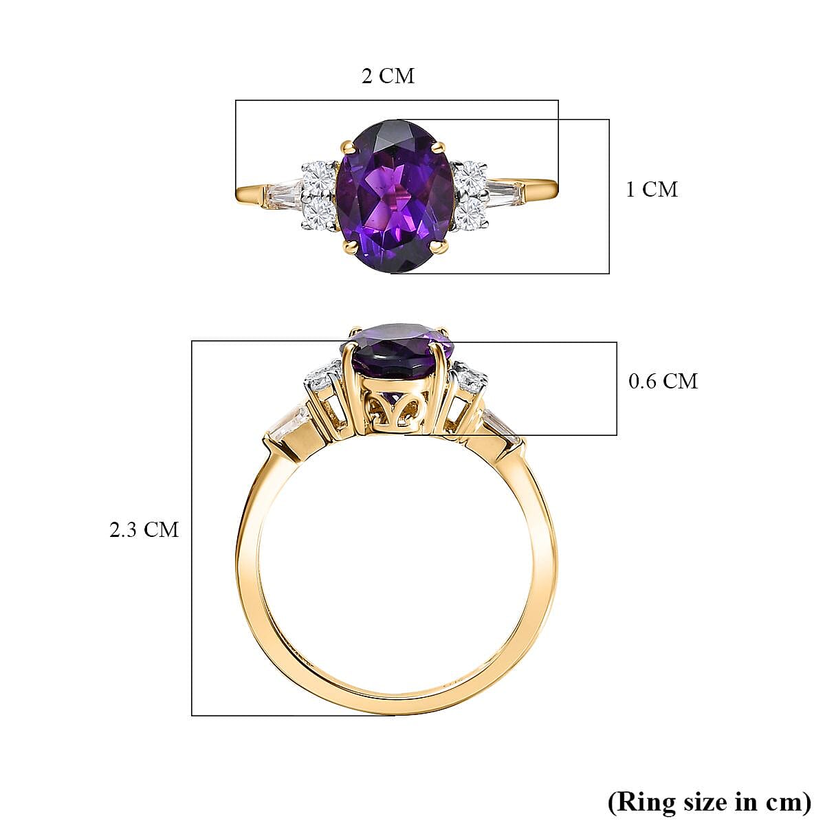 9K Yellow Gold Moroccan Amethyst Ring 2.03 Ct