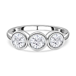 9K Gold Moissanite 3 Stone Ring