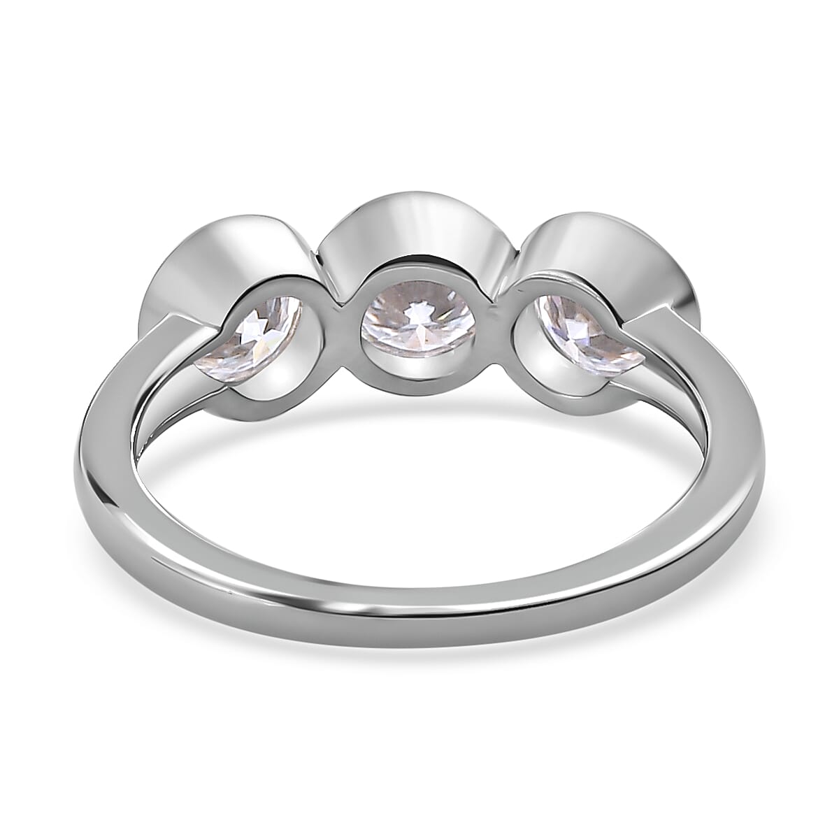 9K Gold Moissanite 3 Stone Ring