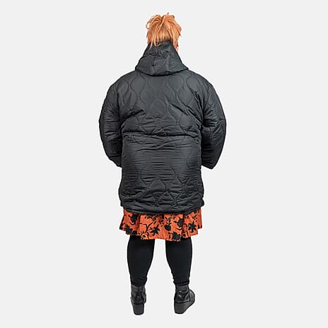 Brave Soul Long Onion Quilted Coat (Sie 18) - Black