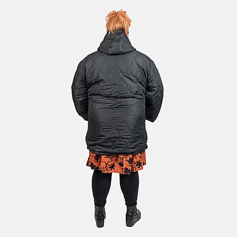 Brave Soul Long Onion Quilted Coat (Size 20) - Black