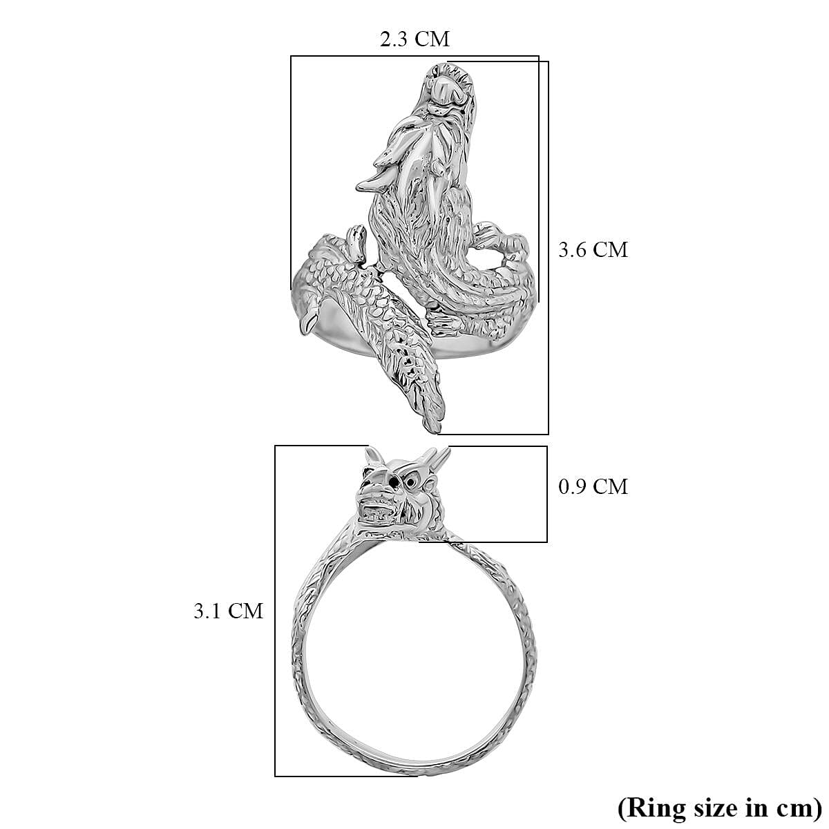 Royal Bali Collection- Naga Handmade Sterling Silver Dragon Ring