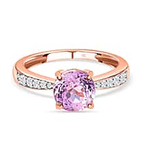 9K Rose Gold Kunzite & Moissanite Ring 1.90 Ct