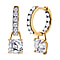 Moissanite Huggies Earring in 18K Vermeil Rose Gold Sterling Silver 3.73 ct 3.726 Ct.