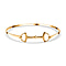 Vicenza Closeout - Handmade 14K Gold Overlay Sterling Silver Snaffle Bangle (Size 7.5)