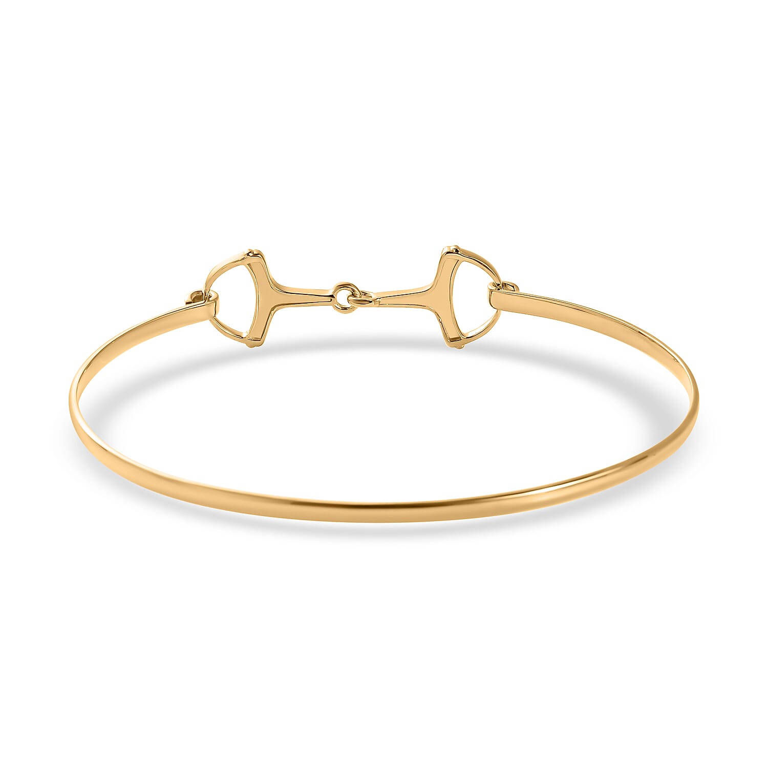 Vicenza Closeout - Handmade 14K Gold Overlay Sterling Silver Snaffle Bangle (Size 7.5) Vicenza Closeout - Handmade 14K Gold Overlay Sterling Silver Snaffle Bangle (Size 7.5)