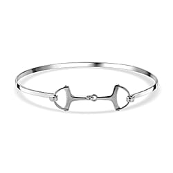 Vicenza Closeout - D'Joy Handmade Sterling Silver Snaffle Bangle (Size 7.5)