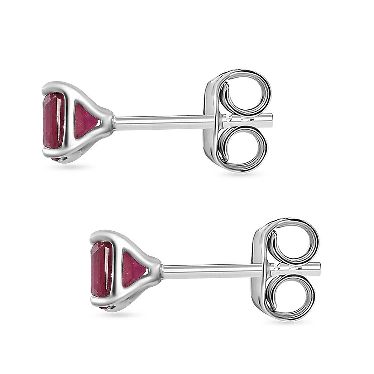 9K White Gold  AA   African Ruby  Earring 1.50 ct,  Gold Wt. 0.4 Gms  1.718  Ct.