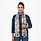 La Marey 100% Cashmere Printed Pashmina Woolen Scarf with Gift Box (Size 190x70cm) - Grey & Black