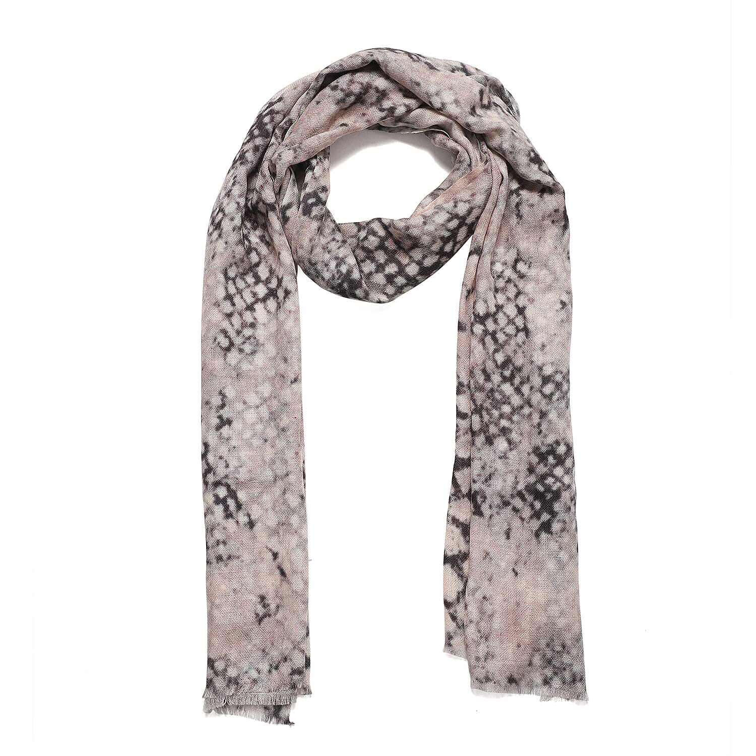 La Marey 100% Cashmere Printed Pashmina Woolen Scarf with Gift Box (Size 190x70cm) - Dusky Pink