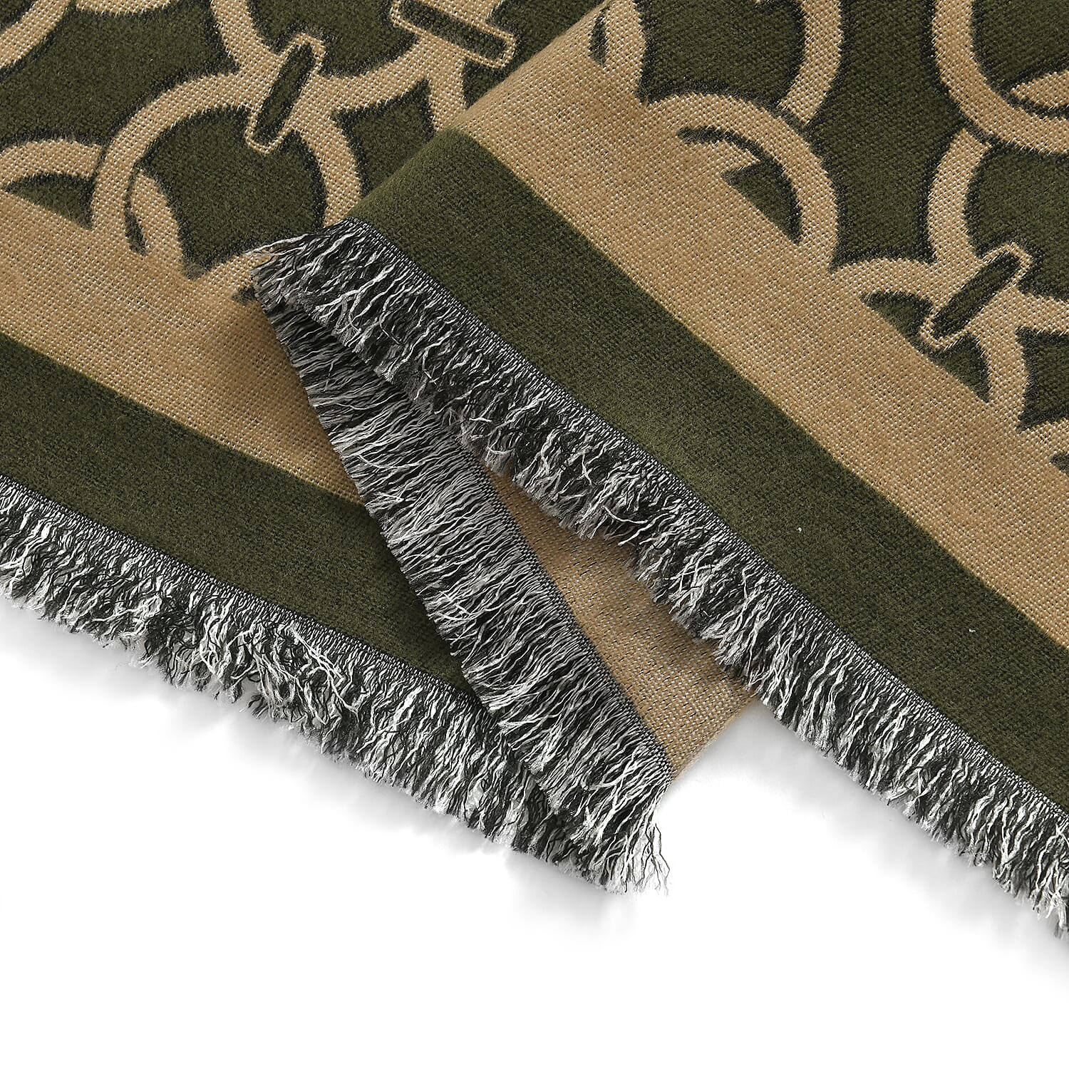 Closeout Deal - Super Soft Shawl with Circle Lattice Pattern (One Size,180x66 cm) - Green