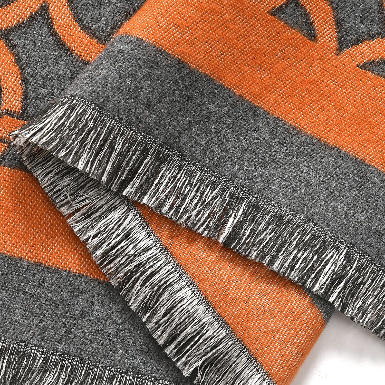 New Arrival at Ideal World - Lattice Shawl (Size 180x1 cm) - Orange - Green