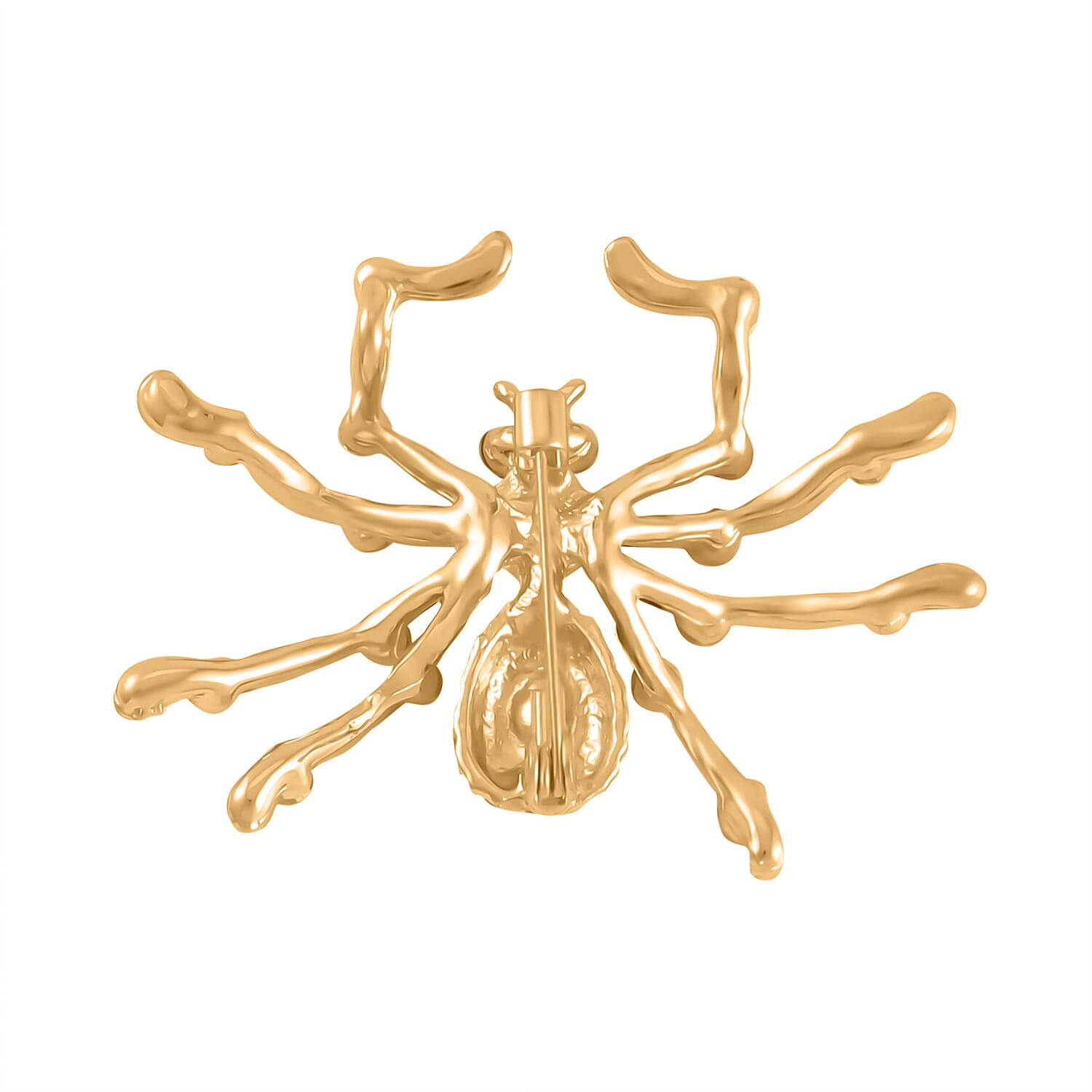 Multi Colour Austrian Crystal Spider Brooch in Yellow Gold Tone