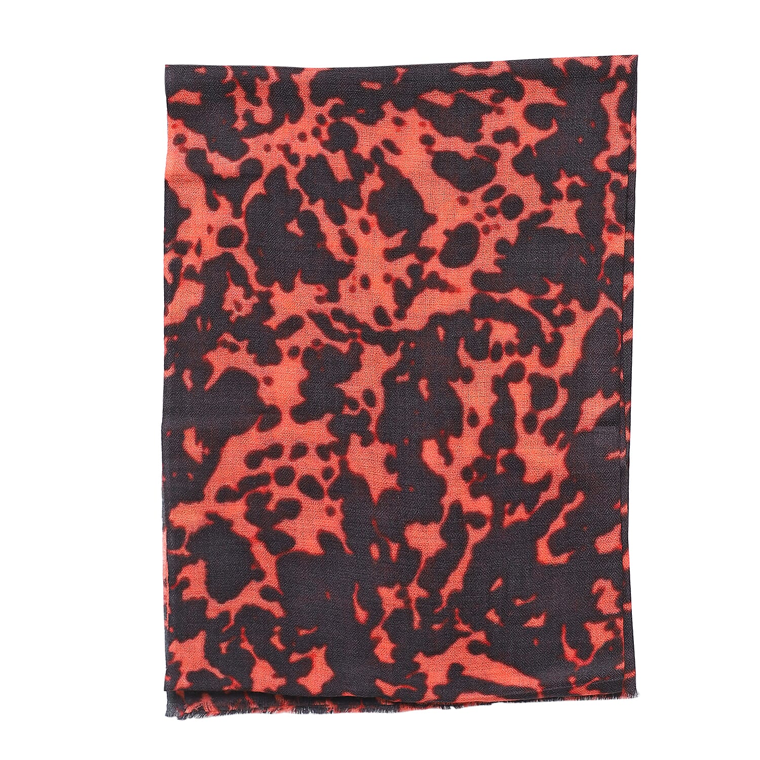 La Marey 100% Cashmere Printed Pashmina Woolen Scarf with Gift Box (Size 190x70cm) - Orange & Black
