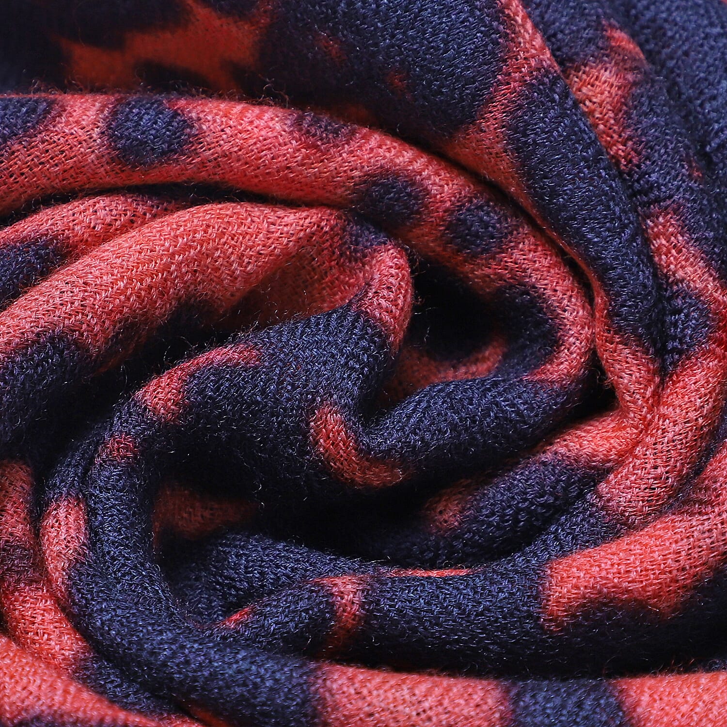 La Marey 100% Cashmere Printed Pashmina Woolen Scarf with Gift Box (Size 190x70cm) - Orange & Black