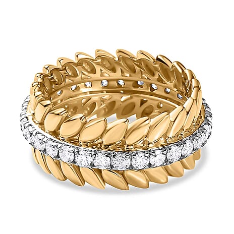 TJC Launch - Moissanite Wreath Band Ring in 18K Vermeil YG Plated Sterling Silver