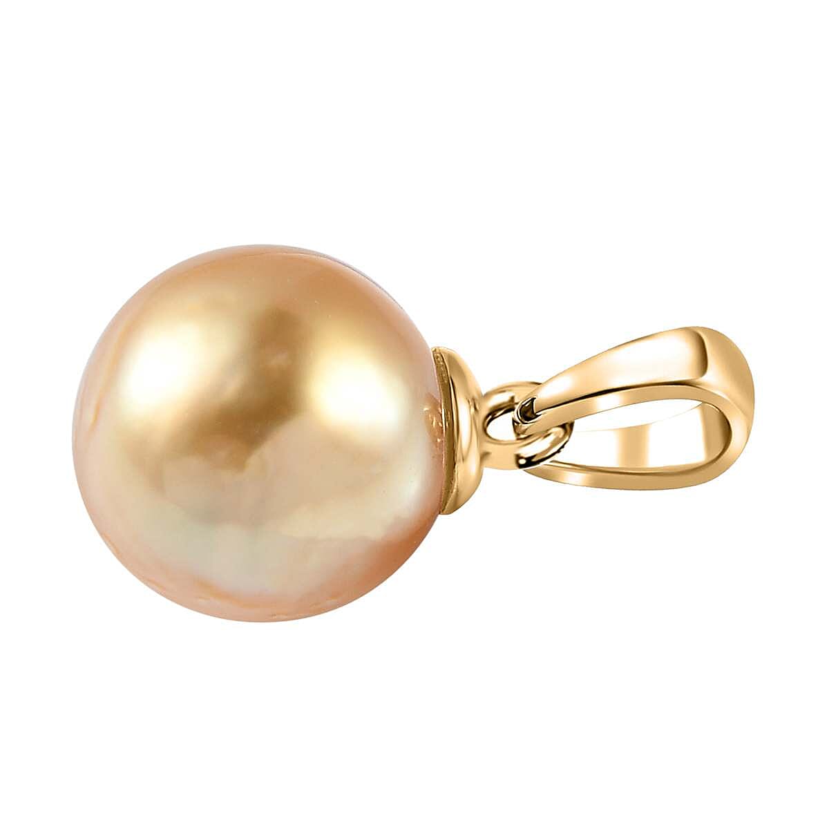 18K Yellow Gold AAA Golden South Sea Pearl Pendant