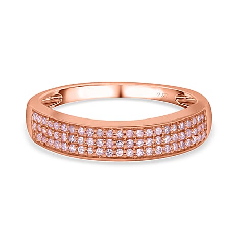 Close Out Deal- 9K Rose Gold Natural Pink Diamond SGL Certified Ring