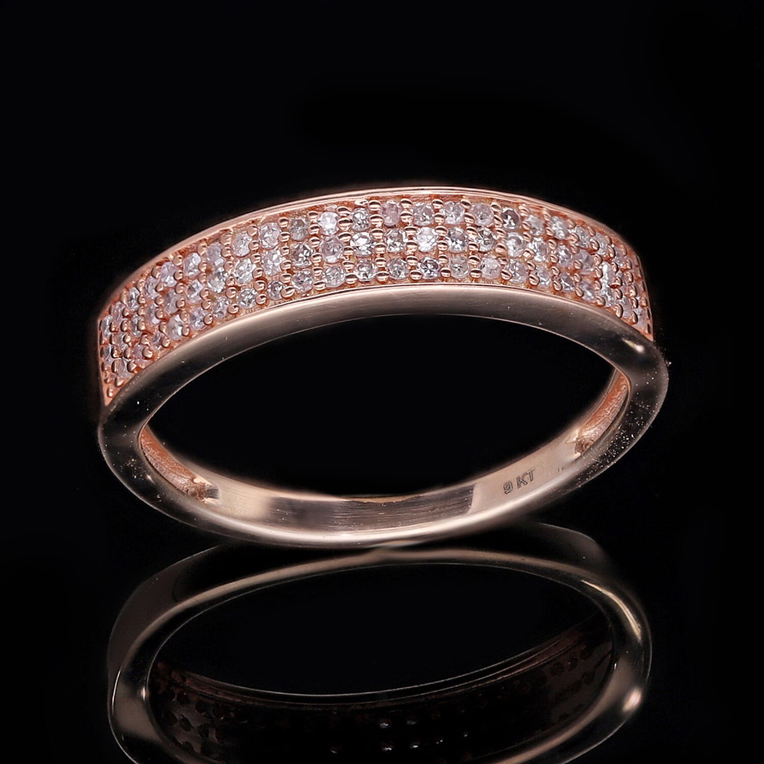 Close Out Deal- 9K Rose Gold Natural Pink Diamond SGL Certified Ring