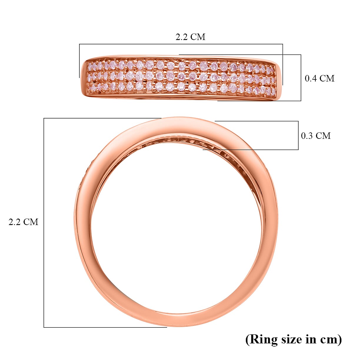 Close Out Deal- 9K Rose Gold Natural Pink Diamond SGL Certified Ring