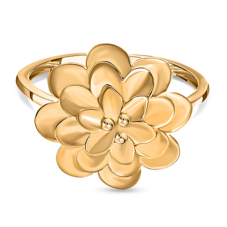 Designer Inspired - 18K Yellow Gold Vermeil Plated Sterling Silver Floral Ring