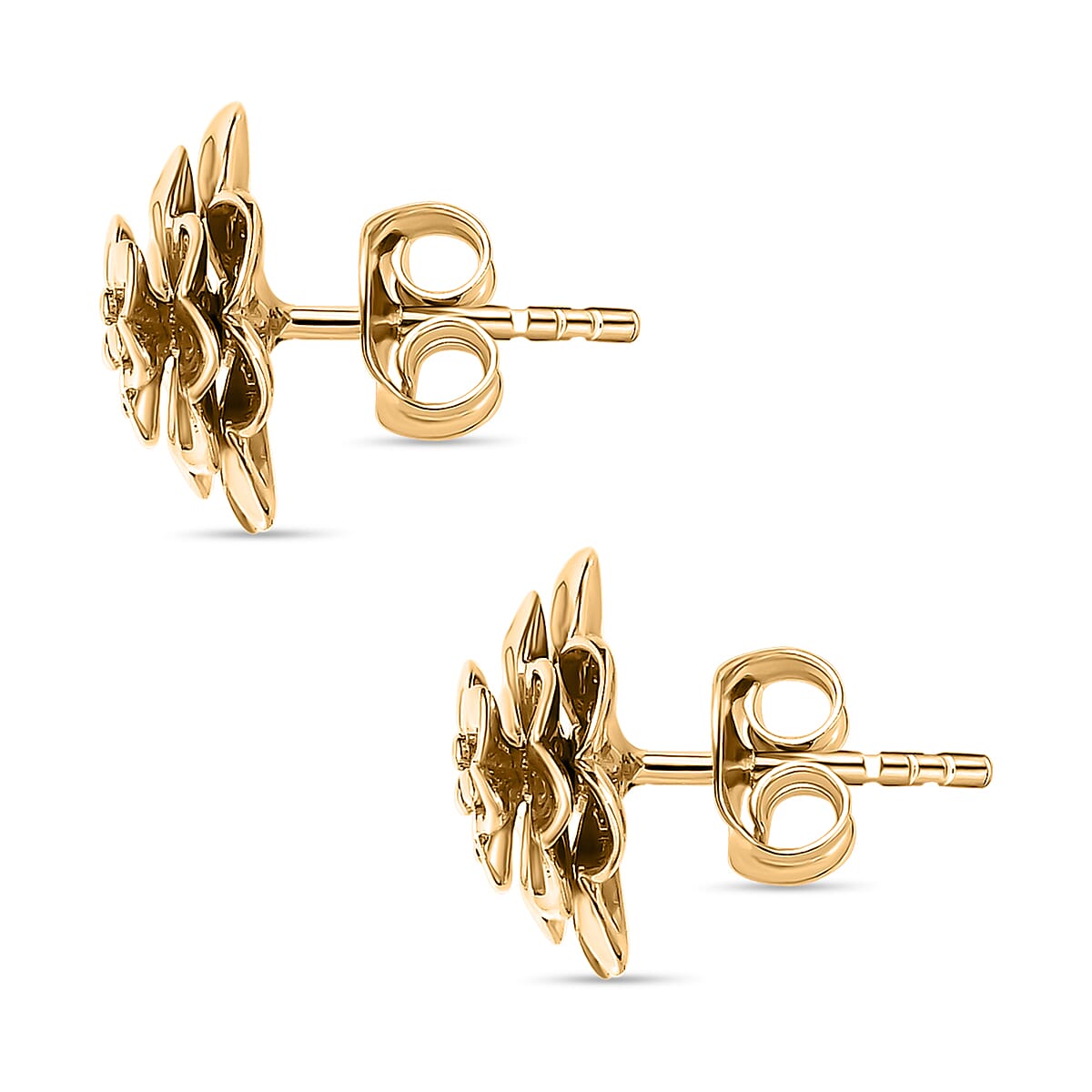 Designer Inspired - 18K Yellow Gold Vermeil Plated Sterling Silver Floral Stud Earrings
