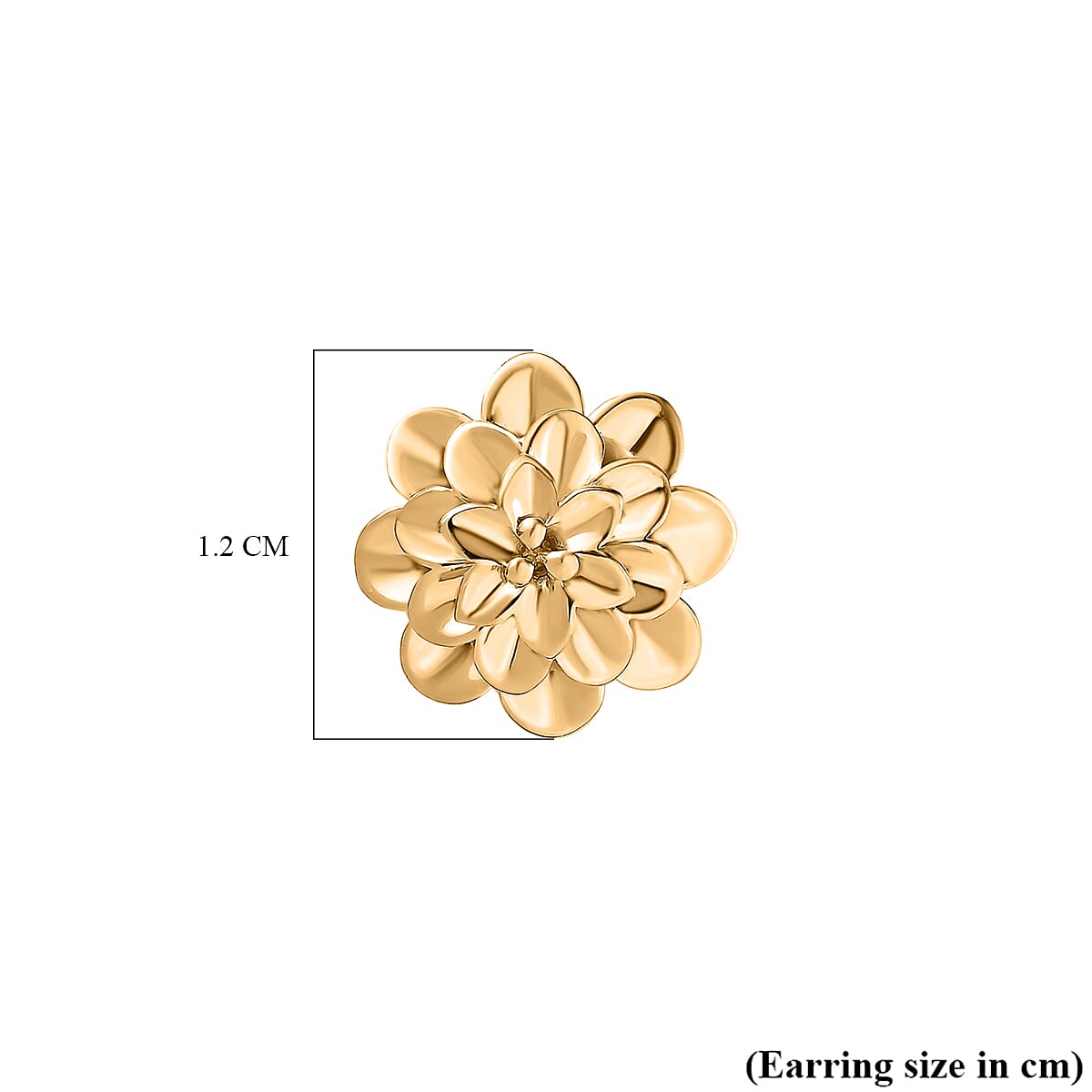 Designer Inspired - 18K Yellow Gold Vermeil Plated Sterling Silver Floral Stud Earrings