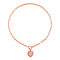 Rose Quartz Flat Heart Charm Toggle Lock Necklace (Size - 20)