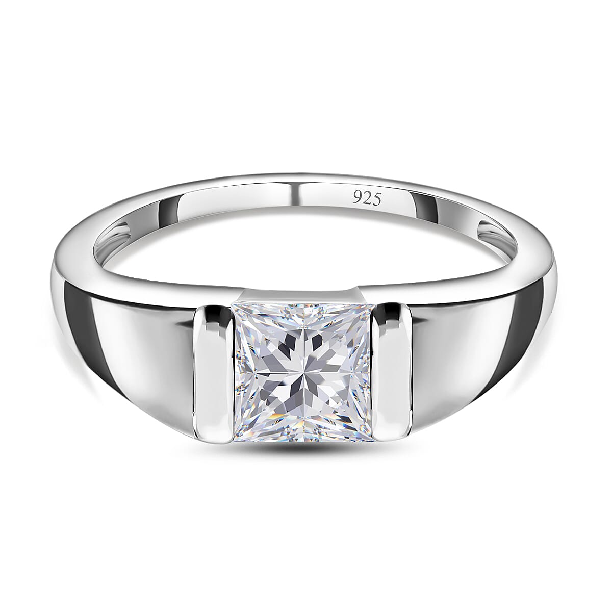 Finest CZ Band Ring in Sterling Silver 2.26 Ct