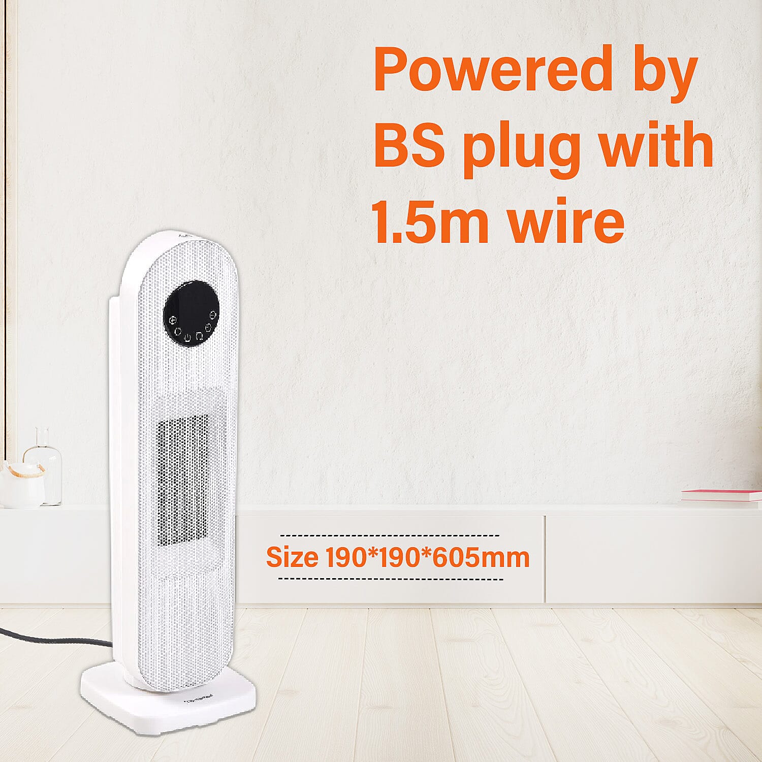 Homesmart Heater with Wide Angle Oscillating Function & LED Display (220-240V, 1300-2000W), Safety Trip Feature