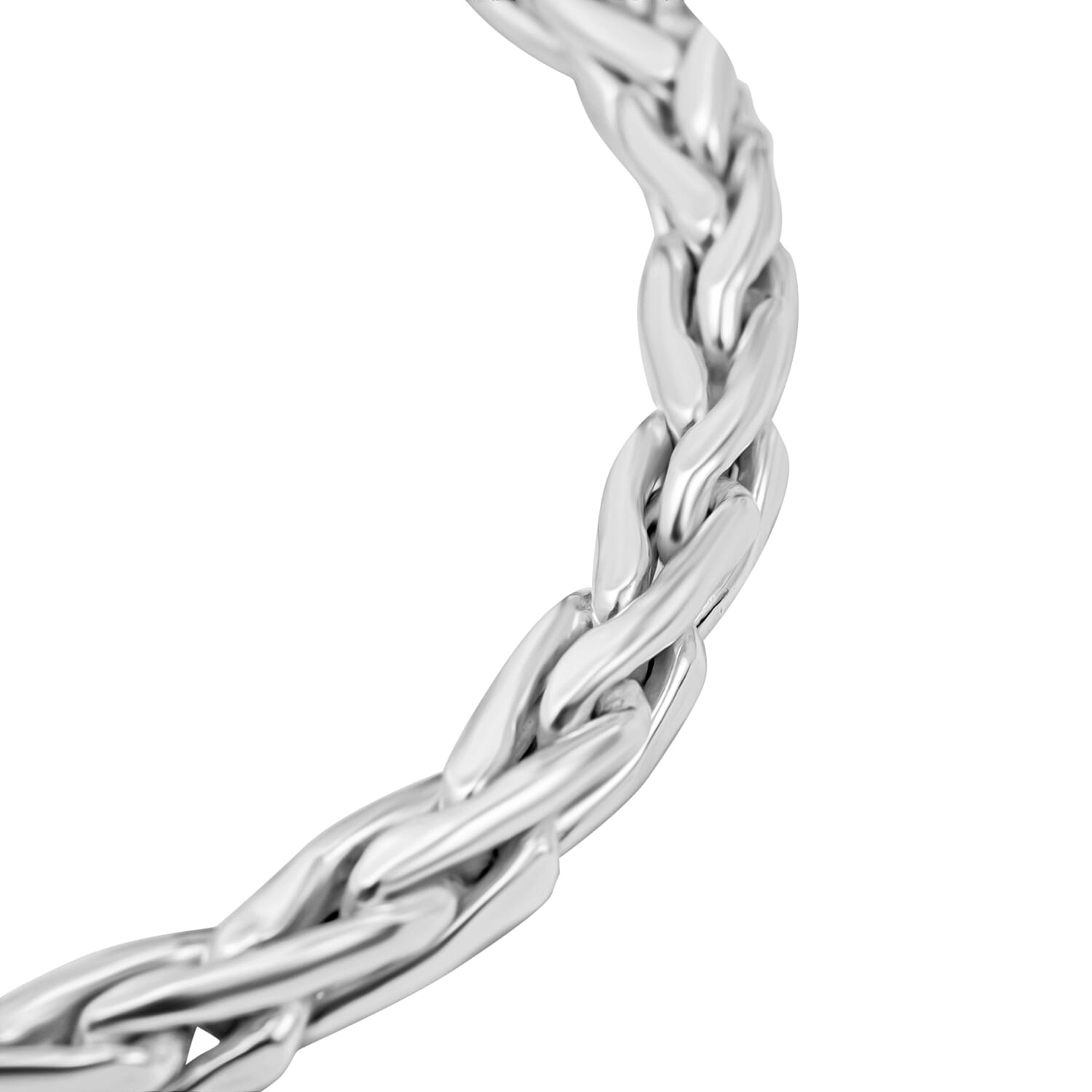 Sterling Silver Spiga Bracelet (Size 7.5) with Senorita Clasp, Silver Wt. 8.60 Gms.