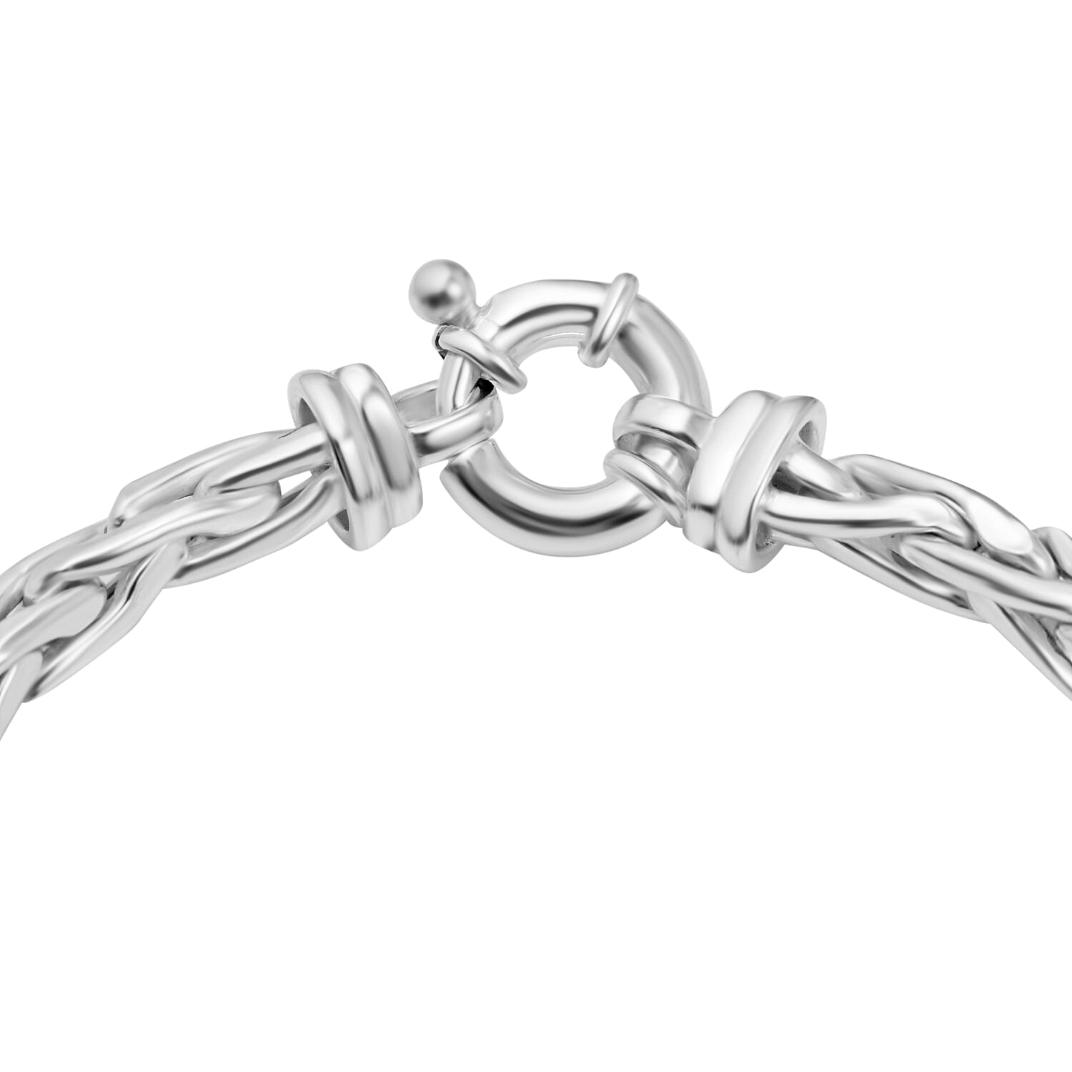 Sterling Silver Spiga Bracelet (Size 7.5) with Senorita Clasp, Silver Wt. 8.60 Gms.