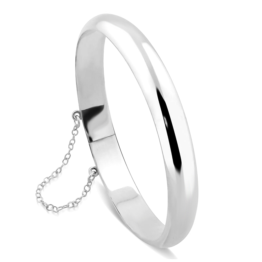 NY CloseOut Deal- Sterling Silver High Polished Bangle Size 7.5  9.00 Gms