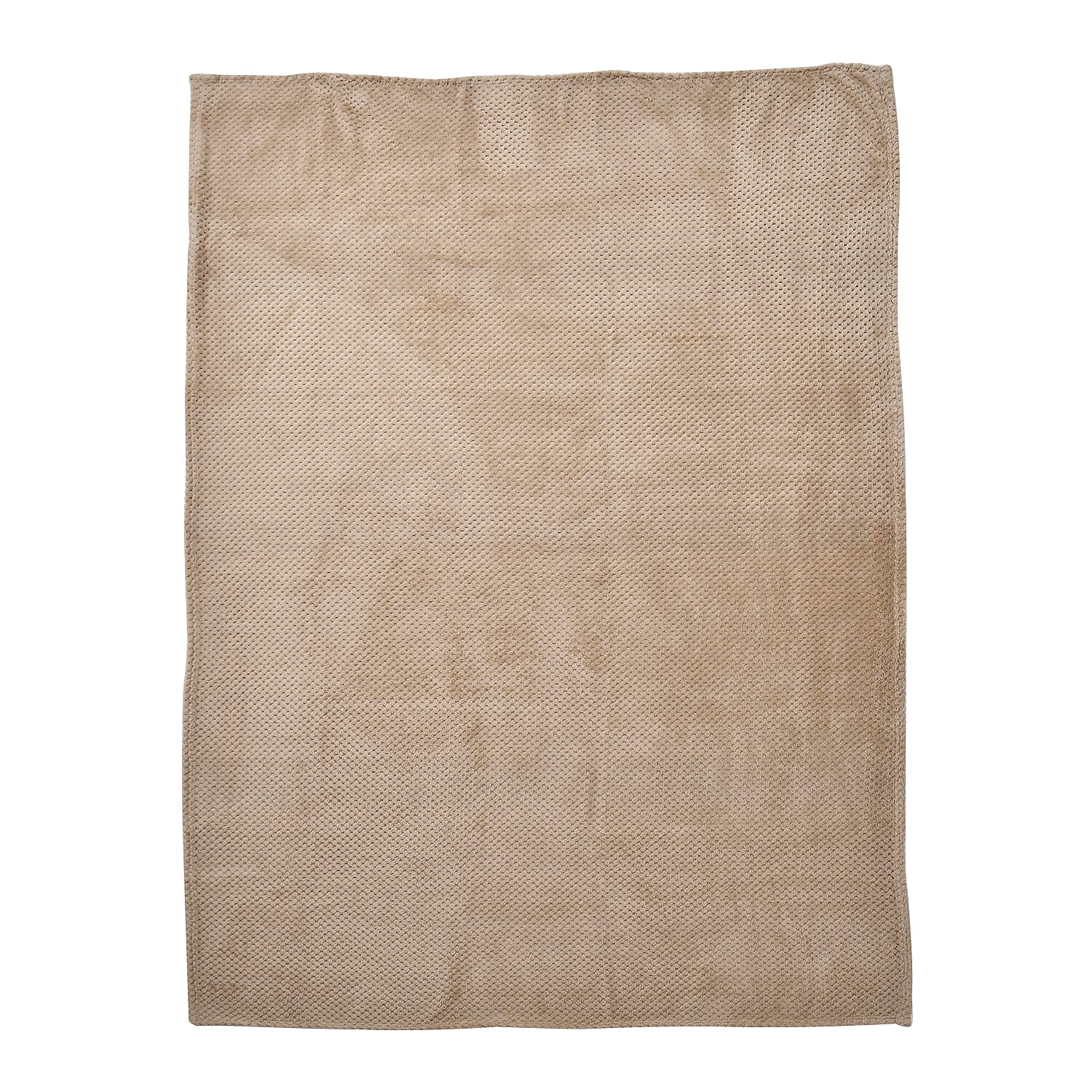 Jacquard Fleece Flannel Blanket (Double Size) - Khaki