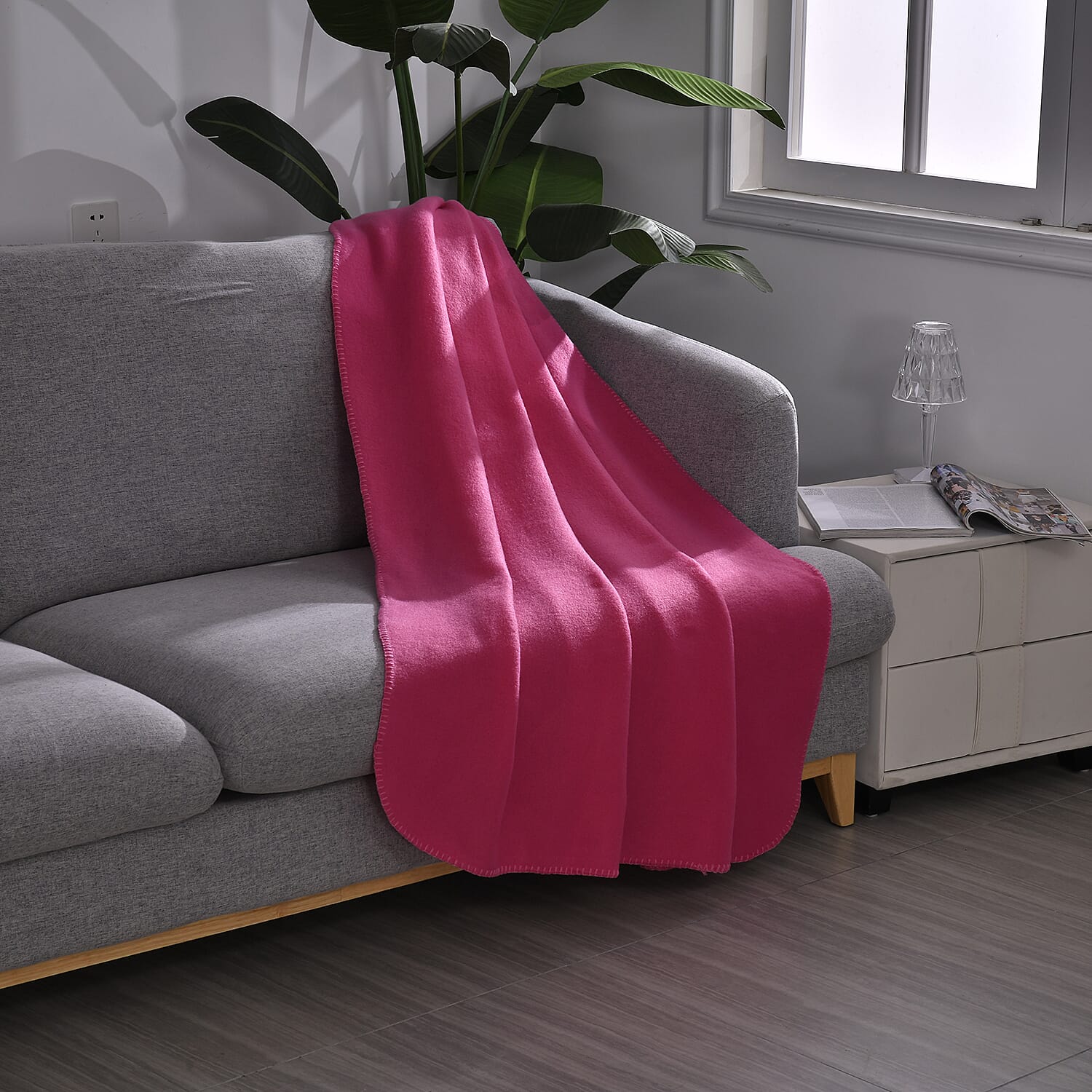 Close Out - Set of 2 Tag On Super Soft Fleece Blanket (Size 170x130) - Teal & Pink