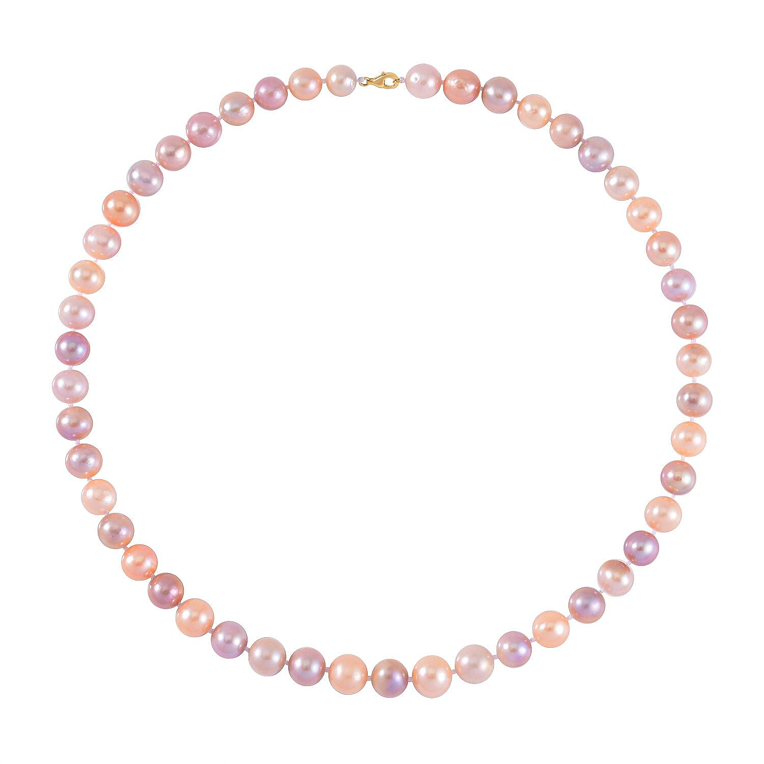 9K Yellow Gold AAAA Multi Colour Edison Pearl Necklace (Size - 20)