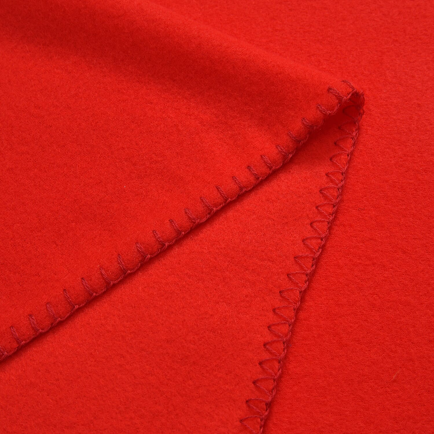 Set of 2 - Fleece Blanket with Horse Stitching (Size 170x130 cm) - Red