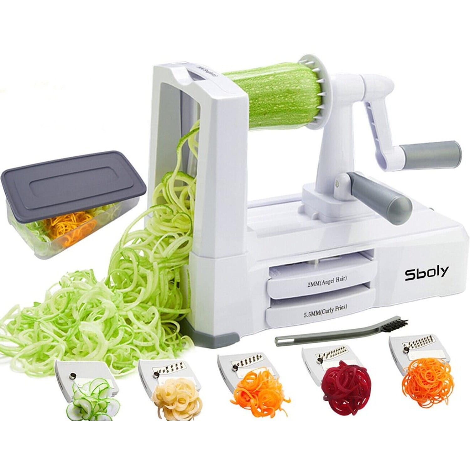 Sboly 5 In 1 Vegatable Spiralizer - White