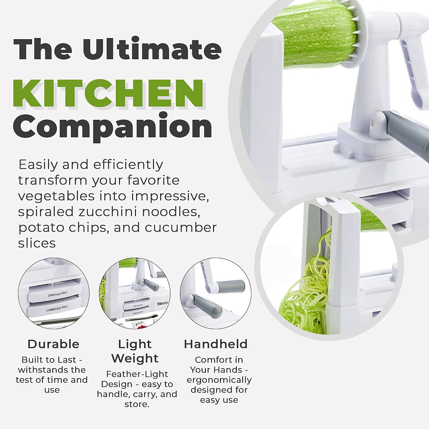 Sboly 5 in 1 Vegetable Spiralizer