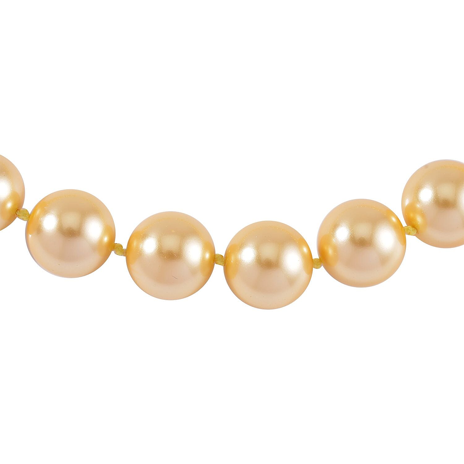 Golden Shell Pearl Necklace (Size - 20) in Rhodium Overlay Sterling Silver