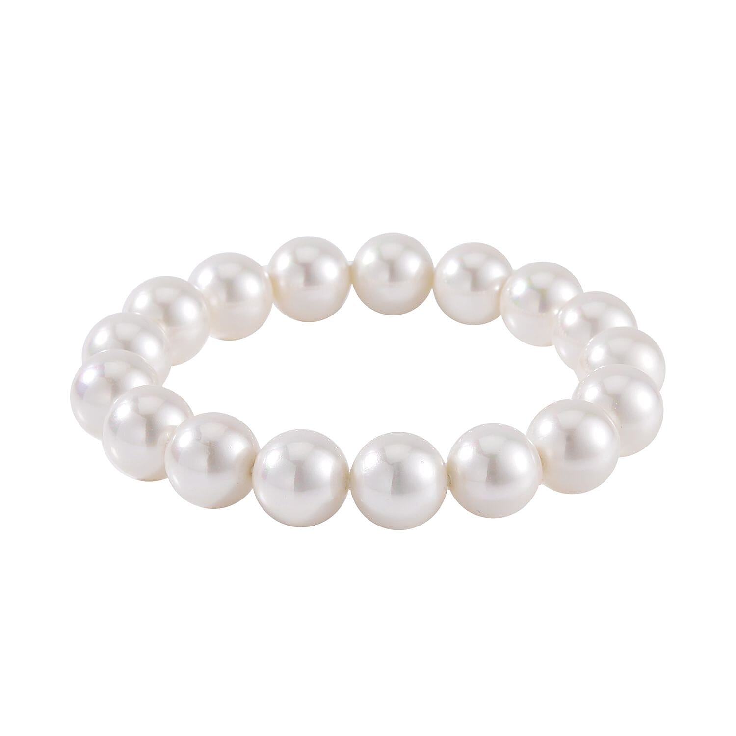 White Shell Pearl Stretchable Bracelet (Size 7-7.5)