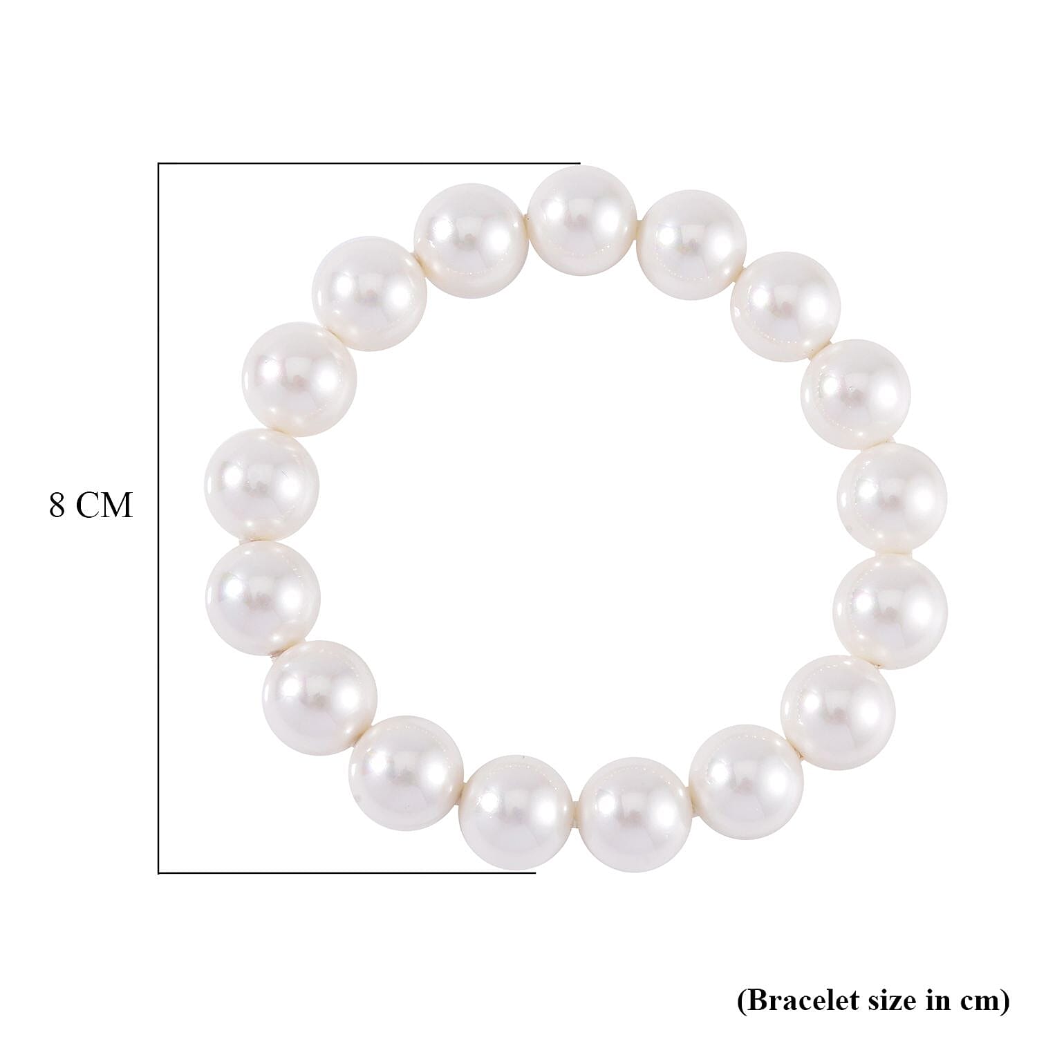 White Shell Pearl Stretchable Bracelet (Size 7-7.5)